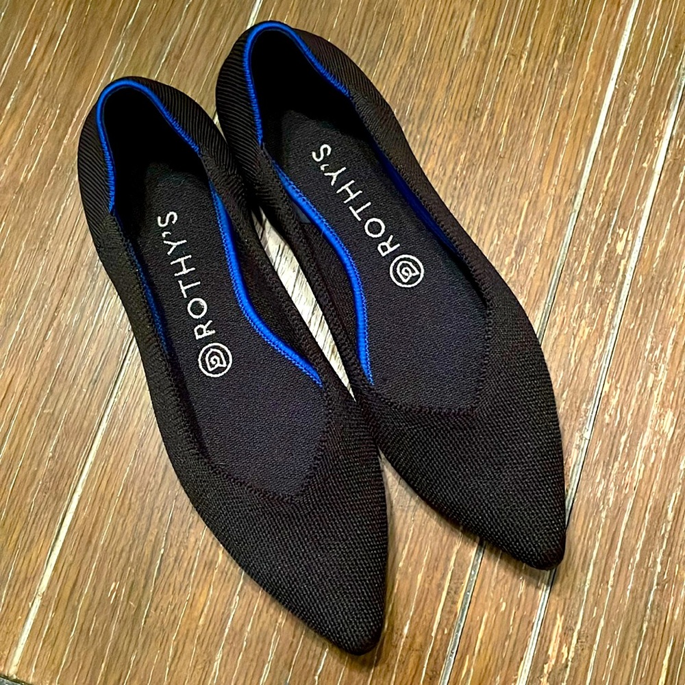 Rothy’s 8.5 the point black flats